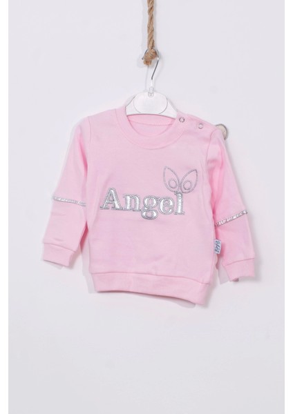 3-6-9 Ay Kız Bebek Takımı Angel Kanat Detaylı %100 Pamuk Pembe fiyatları