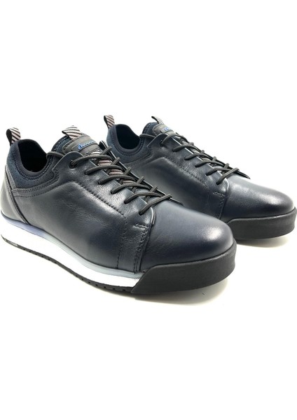 Marcomen Casual Merdane Erkek Deri Sneaker Ayakkabı 19597 Lacivert