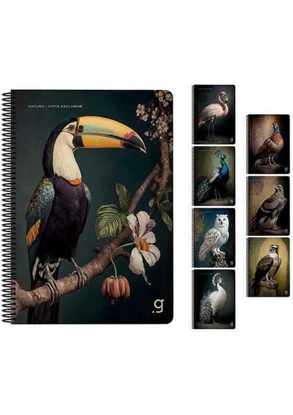 A4 80 Yaprak Kareli Natura Spiralli Karton Kapak Defter 7058000
