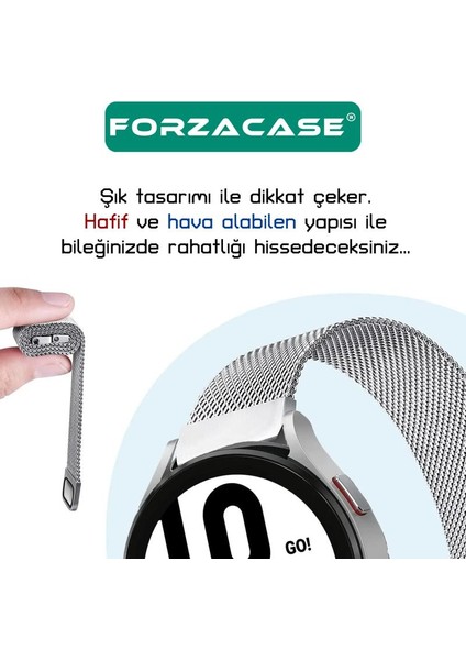 Samsung Galaxy Watch7 44MM ile Uyumlu Metal Mıknatıslı Kordon Kayış - FC302 modelleri