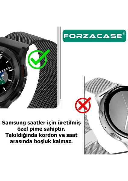 Samsung Galaxy Watch7 44MM ile Uyumlu Metal Mıknatıslı Kordon Kayış - FC302