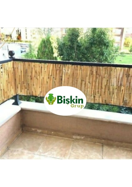 75 cm x 250 cm Misina İpli Doğal Bambu Kamış Çit, Bahçe Çiti, Hasır Çit, Gölgelik