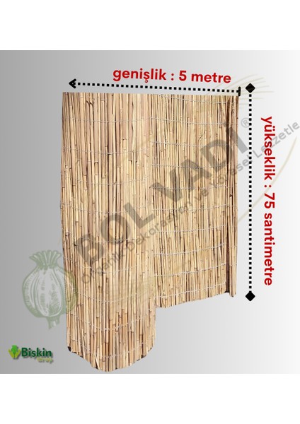 75 Cm X 500 Cm Misina İpli Doğal Bambu Kamış Çit Bahçe Çiti Hasır Çit Gölgelik