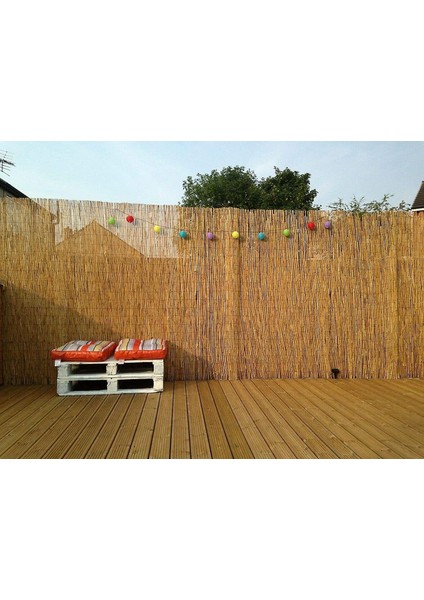 90 Cm X 2 M Reedfence Natural Bambu Kamış Hasır Çit Bahçe Çiti Balkon Çiti