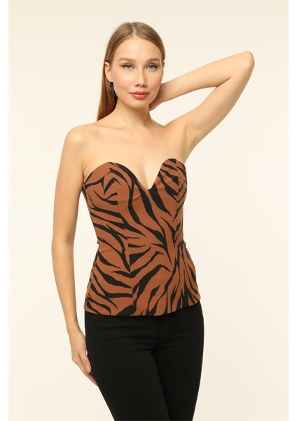 Zebra Desenli Büstiyer modelleri