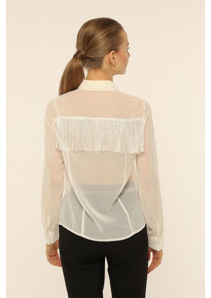 Sırtı Püsküllü Şifon Gömlek fırsatları