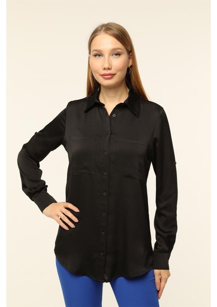 2 Cepli Saten Gömlek