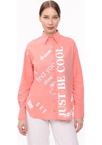 Just Be Cool Yazılı Gömlek