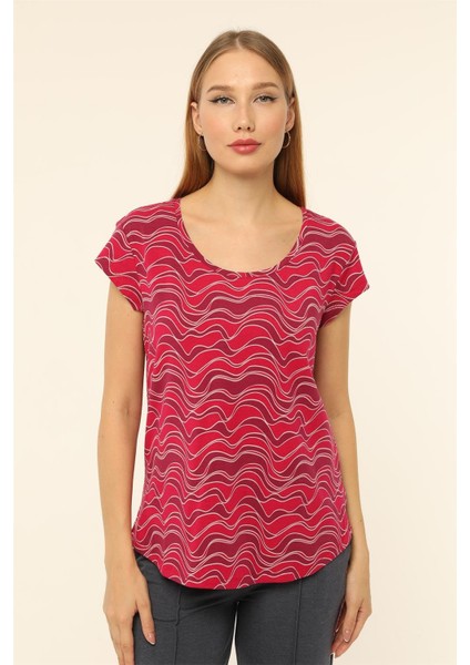Dalgalı Desenli Tshirt