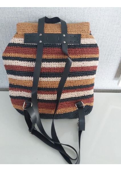 Çok Renkli, Çok Şık El Örgüsü, Hand Made, El Işçiliği ,kağıt Ip , Süper Kalitelisırt Çantası