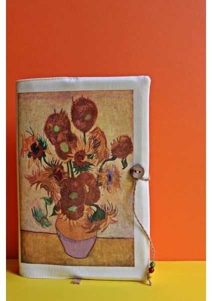 Kitap Kılıfı - Van Gogh Vazoda Ayçiçekleri