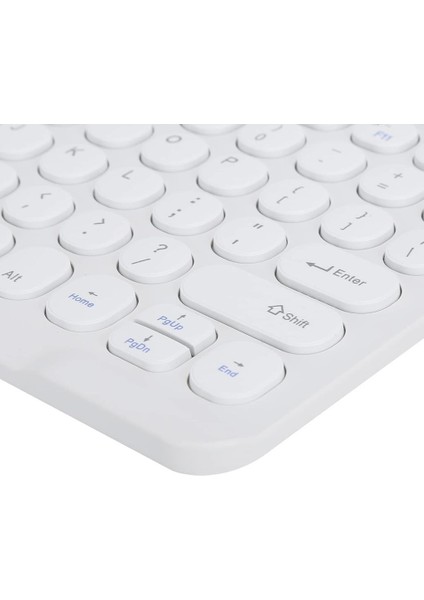 Hometech Premium Tab 10 10.1" Uyumlu Kablosuz Bluetooth Şarj Edilebilir Yuvarlak Tuşlu Klavye - Beyaz