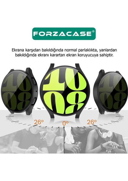 Samsung Galaxy Watch 6 44 mm Uyumlu Privacy Hayalet Ekran Korumalı Sert Rubber Kılıf FC675 fiyatları