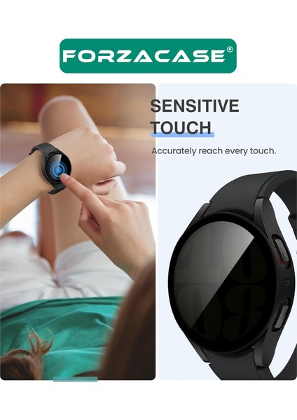 Samsung Galaxy Watch 6 44 mm Uyumlu Privacy Hayalet Ekran Korumalı Sert Rubber Kılıf FC675 modelleri