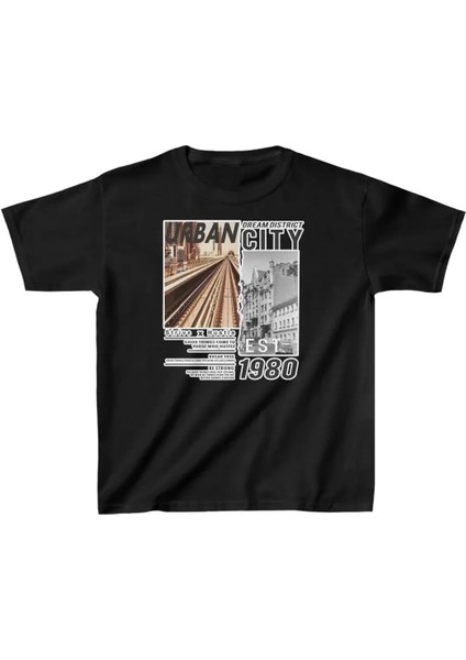 Çocuk Baskılı T-Shirt - Siyah