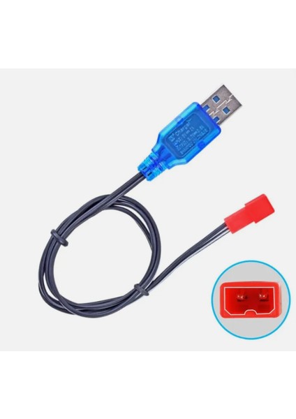 3.7V Jst USB Pil Şarj Cihazı Kırmızı Soket