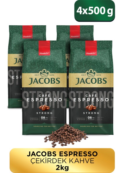 Cafe Espresso Çekirdek Kahve 500 Gr x4 Adet