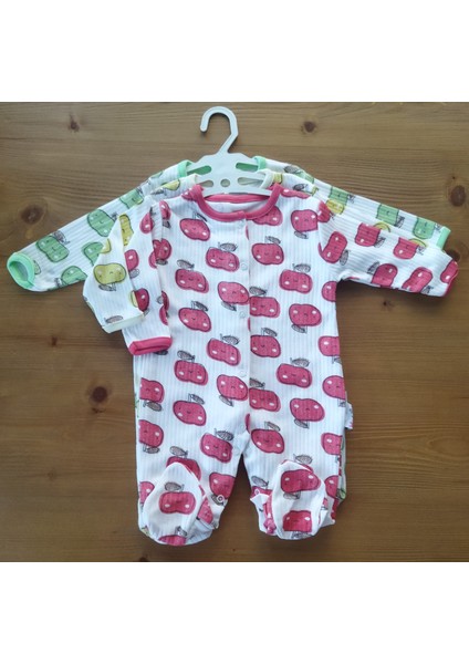 Elmalı Desenli 3lü Çıtçıtlı Patikli Tulum