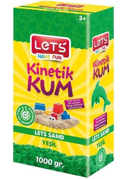 Lets Kinetik Kum 1000 Gr. Yeşil Karton Kutu