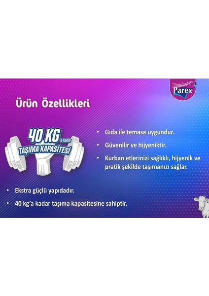 Gıda Taşıma Torbası Kurban Eti Taşıma Torbası 70*90CM 40 kg Kapasiteli