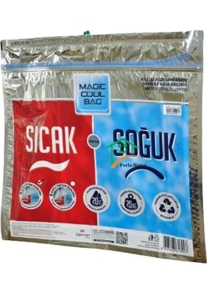 Magic Cool Bag Sıcak Soğuk Taşıma Torbası 50X50X10 cm 20 kg 3 Adet Isı Yalıtımlı Torba Poşet