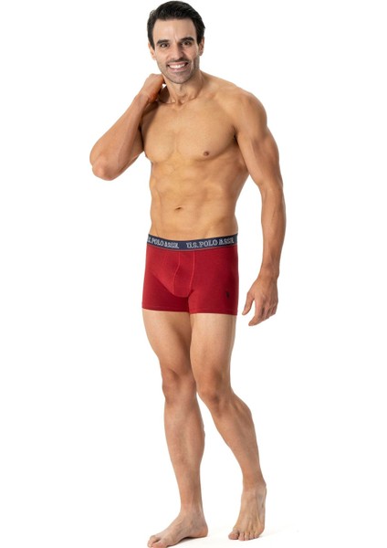 80516 Erkek Pamuklu 3'lü Boxer-Bordo&Lacivert&Baskılı indirimleri