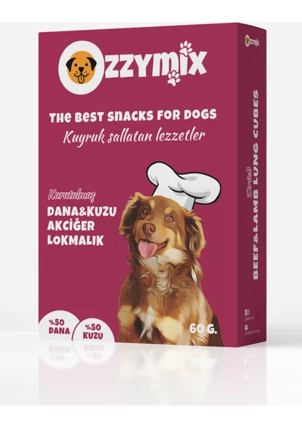 Kurutulmuş Dana kuzu Akciğer Lokmalık Köpek Ödül Maması 60 gr