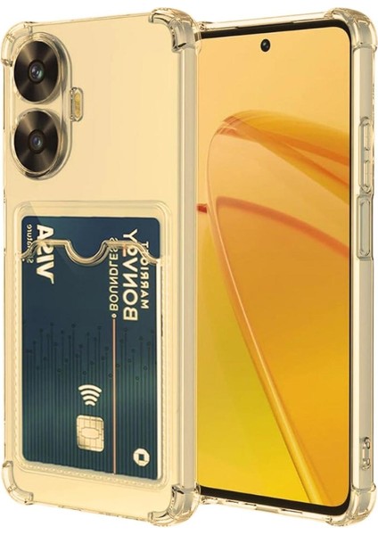 Realme C55 Kılıf Darbe Emici Köşe Korumalı Kartlıklı Cüzdanlı Silikon Kapak