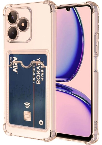 Realme C53 Kılıf Darbe Emici Köşe Korumalı Kartlıklı Cüzdanlı Silikon Kapak