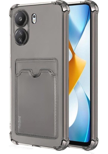 Redmi 13C 4G Kılıf Darbe Emici Köşe Korumalı Kartlıklı Cüzdanlı Silikon Kapak