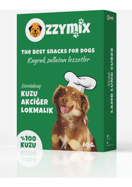 Kurutulmuş Kuzu Akciğer Lokmalık Köpek Ödül Maması 60 gr
