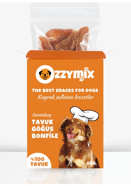 Kurutulmuş Tavuk Göğüs Bonfile Köpek Ödül Maması 60 gr