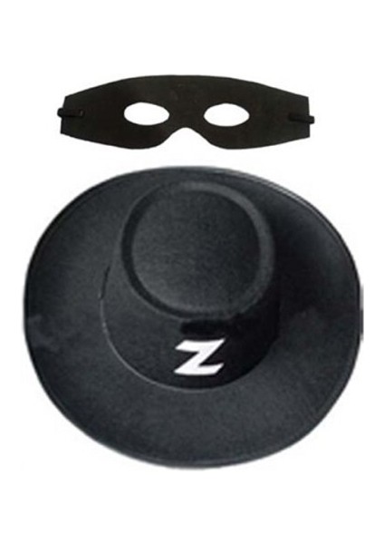 Zorro Şapka Maske Set Yetişkin