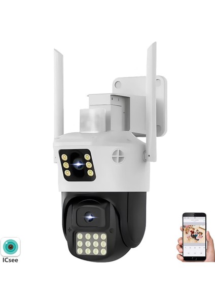 RX-23AI Smart Güvenlik Kamerası 2 Kameralı 3+3mp Wi-Fi Ptz Renkli Gece Görüş