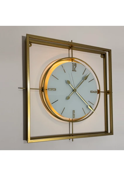 Sevinç Konsept Gold Kristal Square 60 cm Modern Duvar Saati