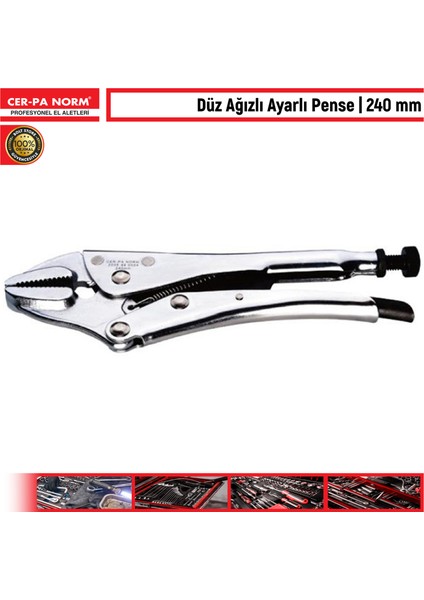 Düz Ağızlı Ayarlı Pense 240 mm