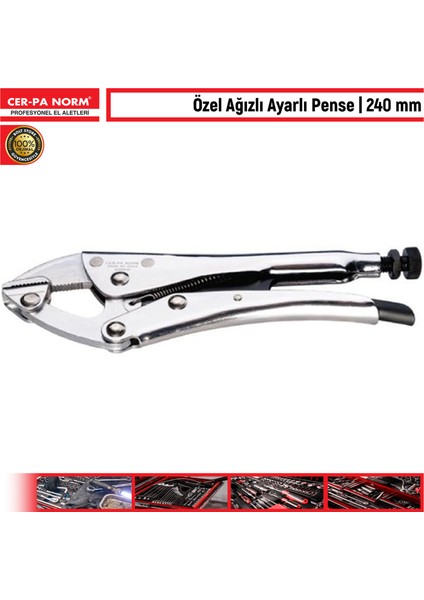 Özel Ağızlı Ayarlı Pense 240 mm