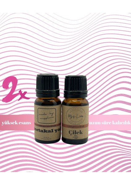 Portakal Yağı,çilek Yağı Esansiyel Uçucu Yağ 2X10ML