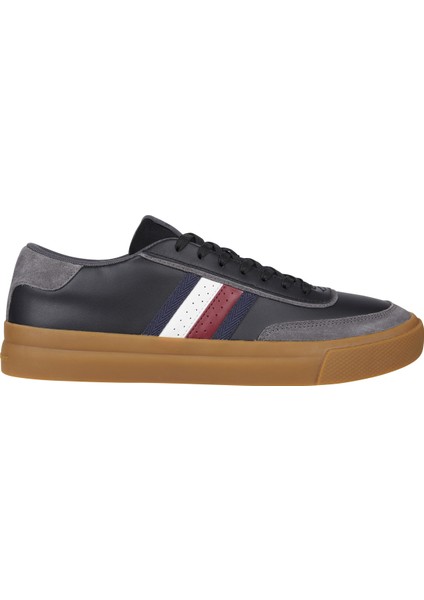 Tommy Hilfiger Siyah Erkek Sneaker Th Cupset 1A2 Lth Mıx