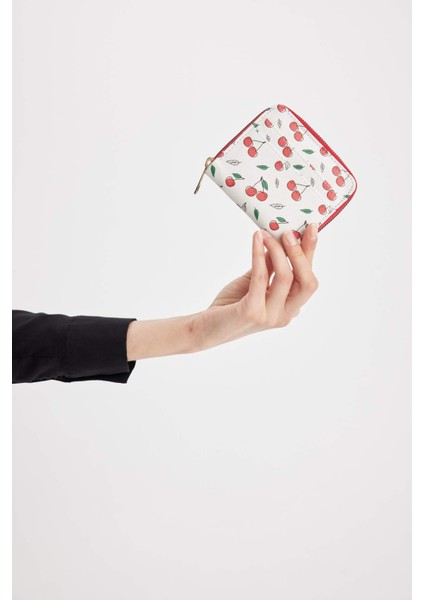 Kadın Kiraz Desenli Suni Deri Cüzdan fiyatları