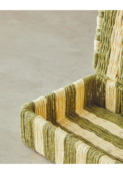 Colorful Striped Kağıt Ip Dekoratif Kutu Natural Yeşil modelleri