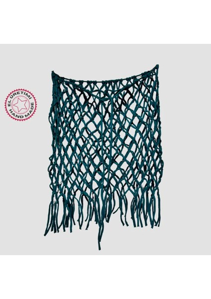 El Yapımı Penye Ip Makrome Etek 48CM - Yeşil