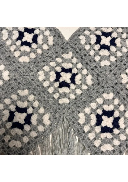 El Örgüsü Crop Bluz - Gri