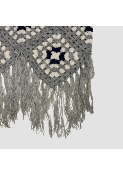 El Örgüsü Crop Bluz - Gri