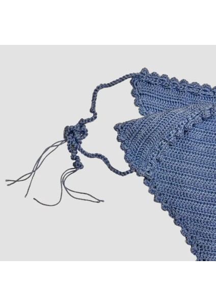 El Yapımı Tığ Örgü Bikini Takımı 36 Beden - Mavi