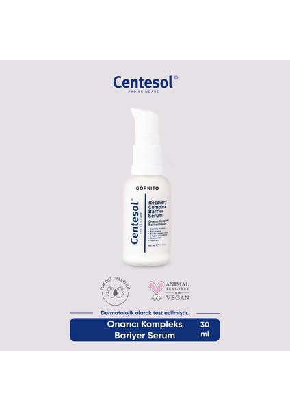 Centesol Onarıcı Kompleks Bariyer Güçlendirici Nemlendirici Serum 30 ml (Resveratrol, Prebiyotik, Seramidler, Niacinamide, Squalane)