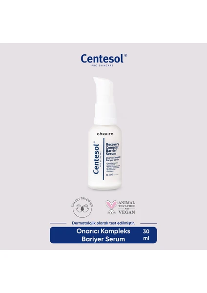 Centesol Onarıcı Kompleks Bariyer Güçlendirici Nemlendirici Serum 30 ml (Resveratrol, Prebiyotik, Seramidler, Niacinamide, Squalane)