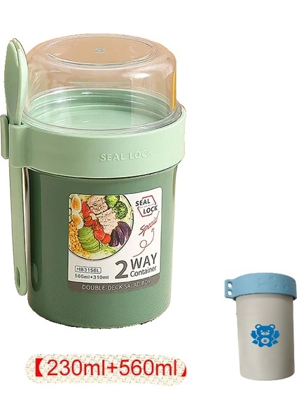 Plastik Kapaklı ve Çatallı Taşınabilir Salata Bardağı Kabı (Yurt Dışından)