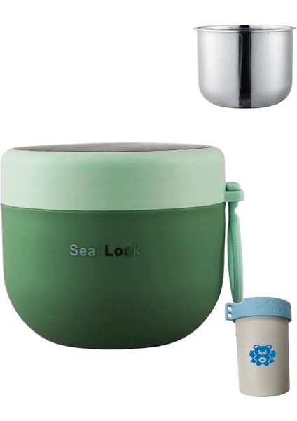 600 ml Yalıtımlı Çorba Kaşıklı Fincan, Mühürlü Paslanmaz Çelik Öğle Yemeği Kutusu (Yurt Dışından)