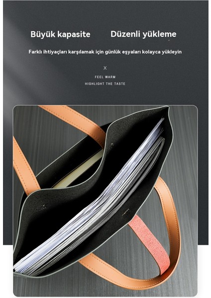 Kapasiteli Evrak Çantası Deri Tokalı Iş Belge Çantası Taşınabilir Su Geçirmez Işe Gidiş Çantası (Yurt Dışından)